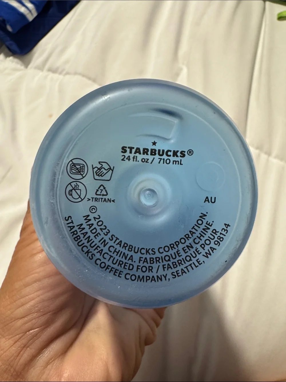 Starbucks sheet blue 24oz water bottle Neon pink yellow